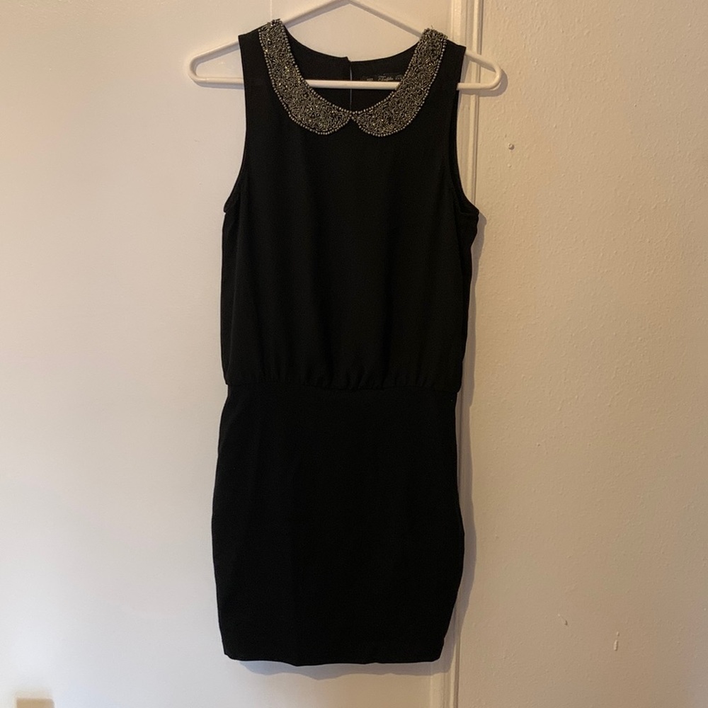 Zara Black Peter Pan Collar Mini Dress